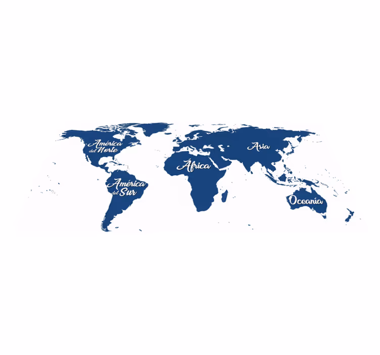 Alfombra vinílica dormitorio mapa mundi classic blue - TenVinilo