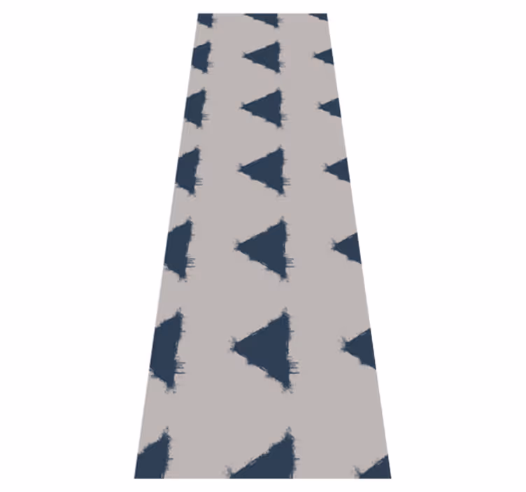 Alfombra vinílica nórdica triángulos geométricos azules - TenVinilo