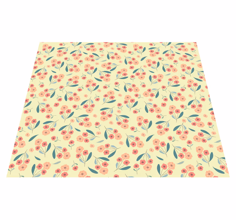 Alfombra vinílica naturaleza patrón de rosas - TenVinilo