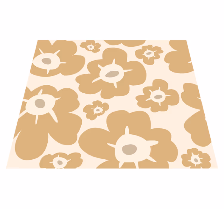 Alfombra vinílica naturaleza amapolas beige - TenVinilo