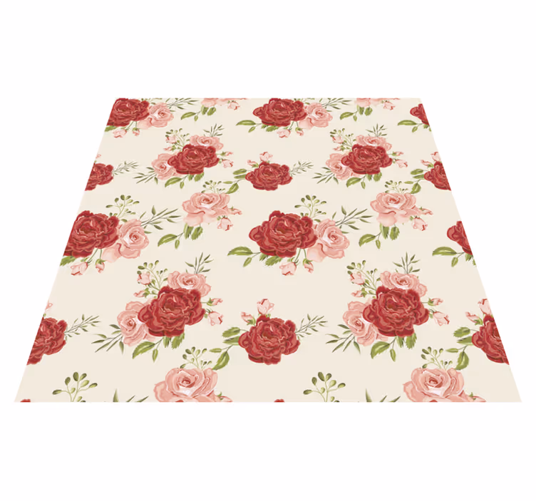 Alfombra vinílica naturaleza rosas delicadas - TenVinilo