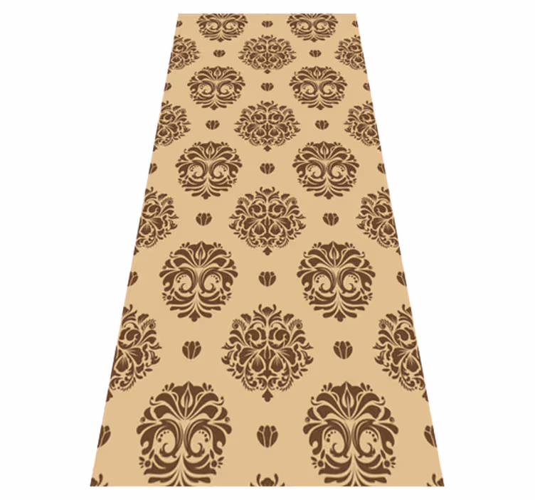 Alfombra vinílica vintage estilo damasco beige - TenVinilo