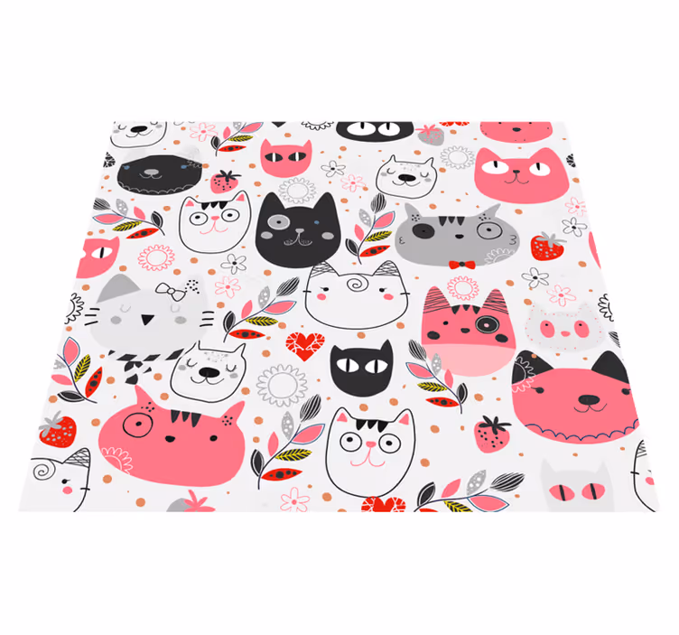 Aflombra vinílica animales gatos ilustrados - TenVinilo