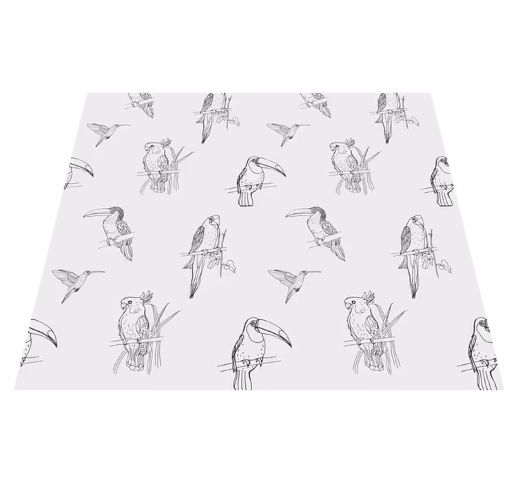 Aflombra vinílica animales loros y tucanes - TenVinilo