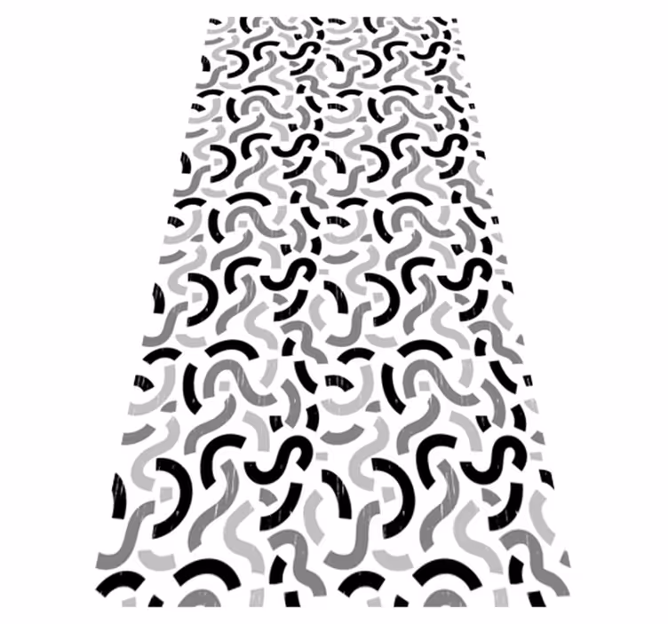 Alfombra vinílica imitación patrones en blanco y negro - TenVinilo