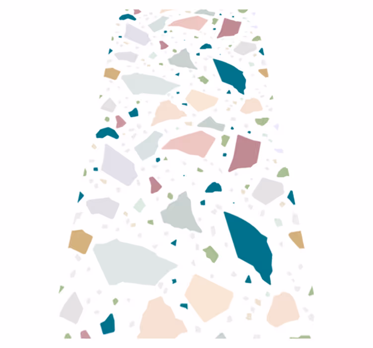 Alfombra vinílica imitación patrón terrazzo mediterráneo - TenVinilo