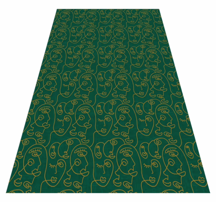 Alfombra vinílica imitación mujeres dibujadas en verde - TenVinilo