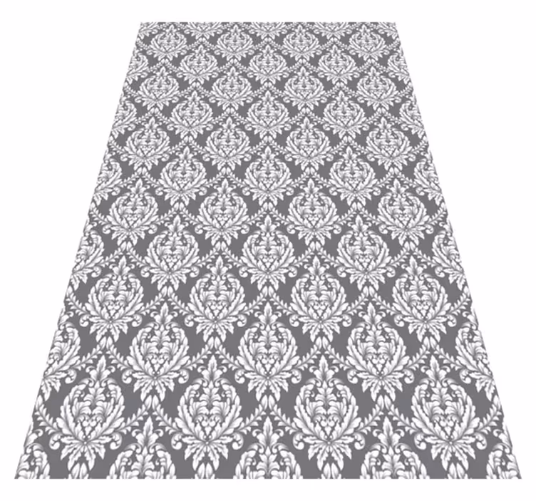 Alfombra vinílica imitación damasco gris - TenVinilo
