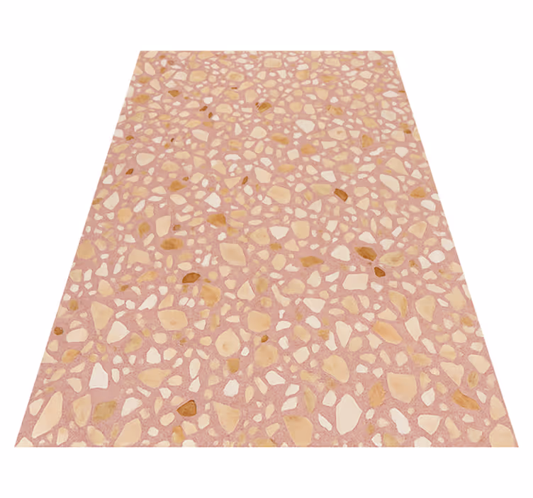 Alfombra vinílica imitación terrazo rosa tierra - TenVinilo