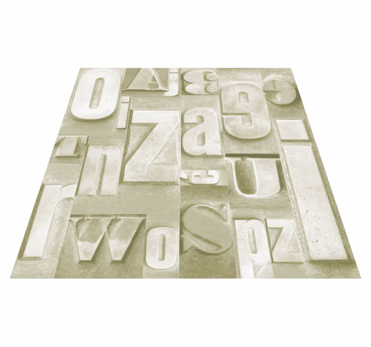 Alfombra vinílica con frase estilo industrial 3d - TenVinilo