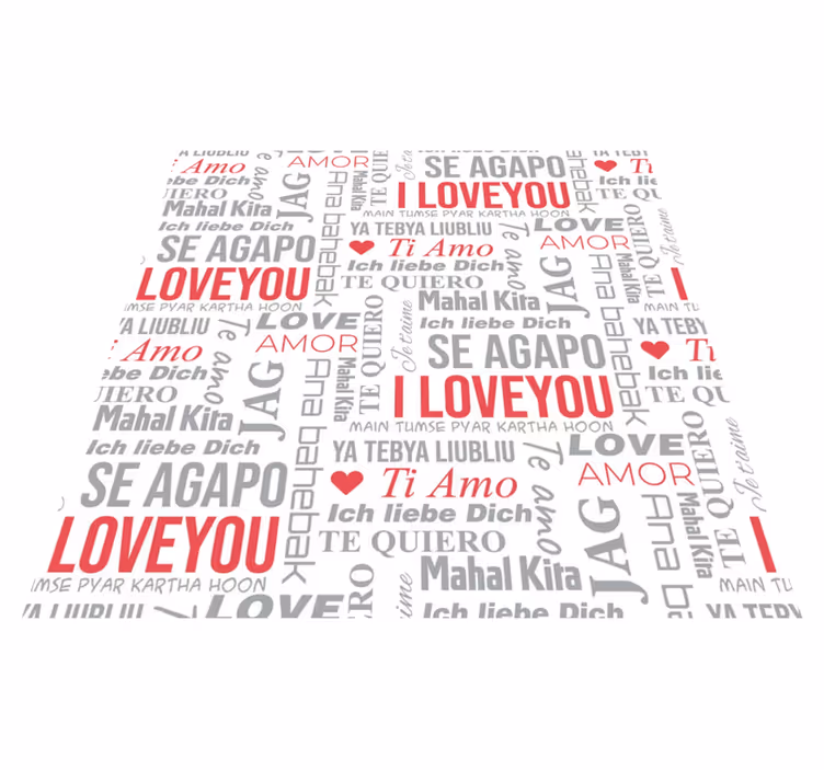 Alfombra vinílica con frase te amo en varios idiomas - TenVinilo