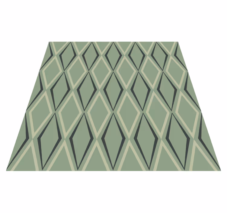 Alfombra vinílica vintage diamantes verdes 1930 - TenVinilo