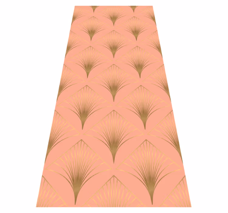 Alfombra vinílica vintage patrón decorativo flechas doradas - TenVinilo