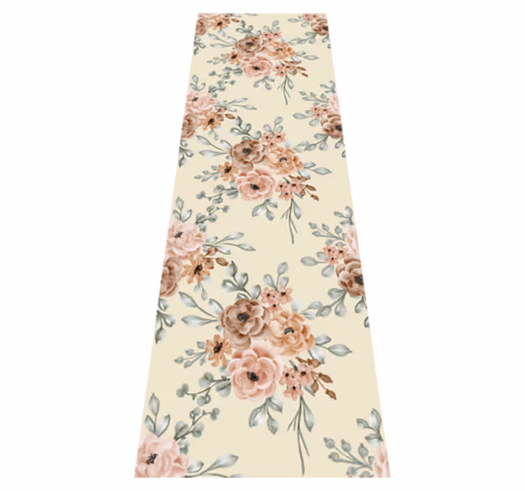 Alfombra vinílica vintage pintura de rosas romántica - TenVinilo