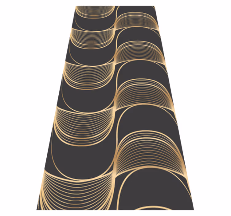 Alfombra vinílica vintage patrón de ondas doradas - TenVinilo