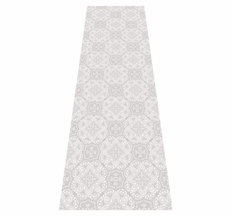 Alfombra vinílica vintage diseño étnico gris detallado - TenVinilo