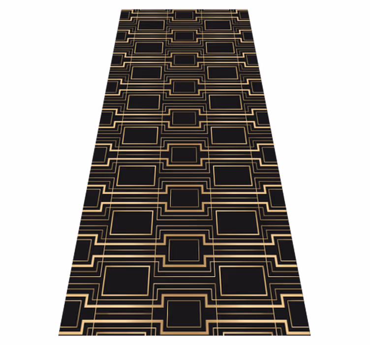 Alfombra vinílica vintage marco dorado decorativo - TenVinilo