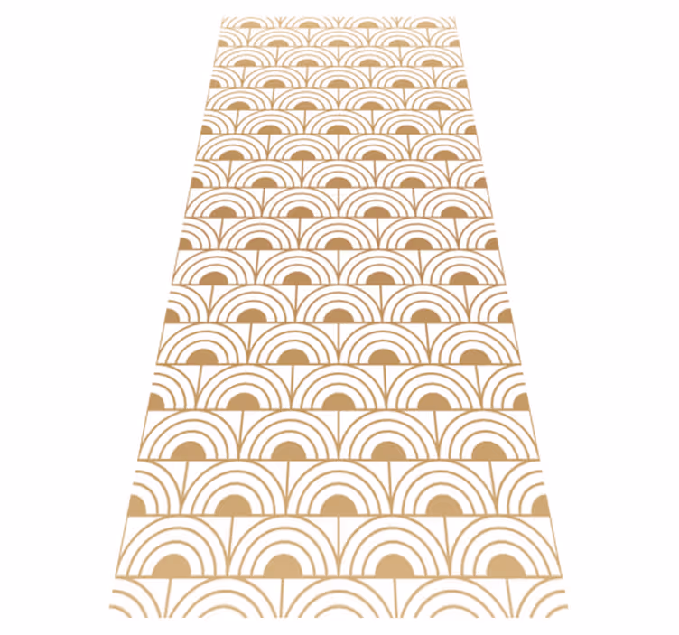 Alfombra vinílica vintage patrón decorativo arcos dorados - TenVinilo