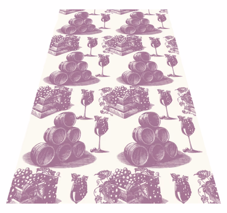 Alfombra vinílica vintage con patrón vintage francés violeta - TenVinilo