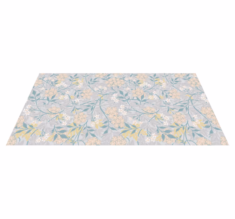 Alfombra vinílica vintage diseño floral elegante 80's - TenVinilo