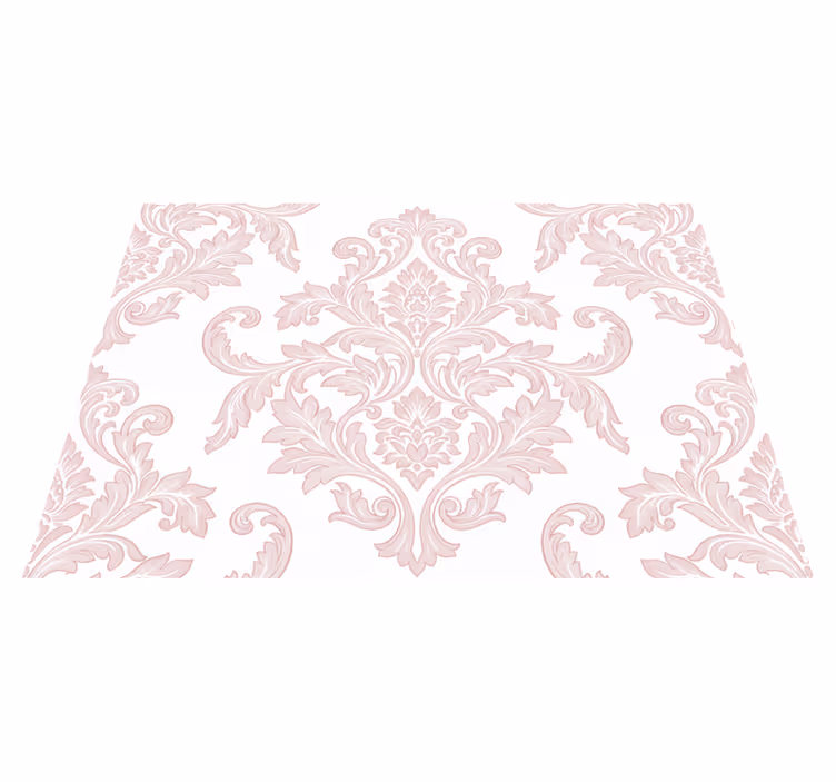 Alfombra vinílica vintage damasco rosa paisley - TenVinilo