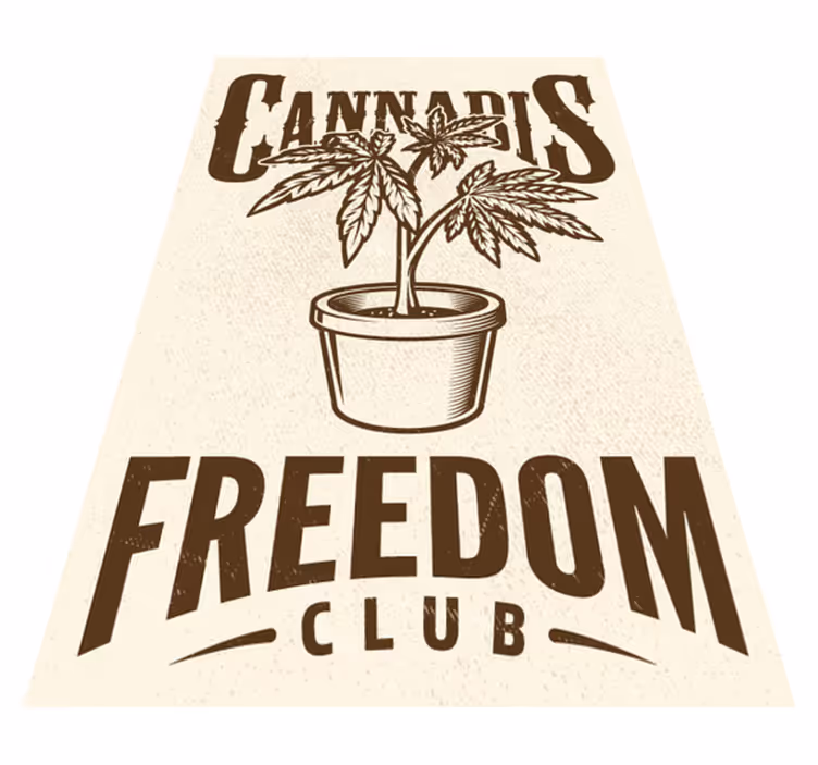 Alfombra vinílica con frase club de cannabis - TenVinilo