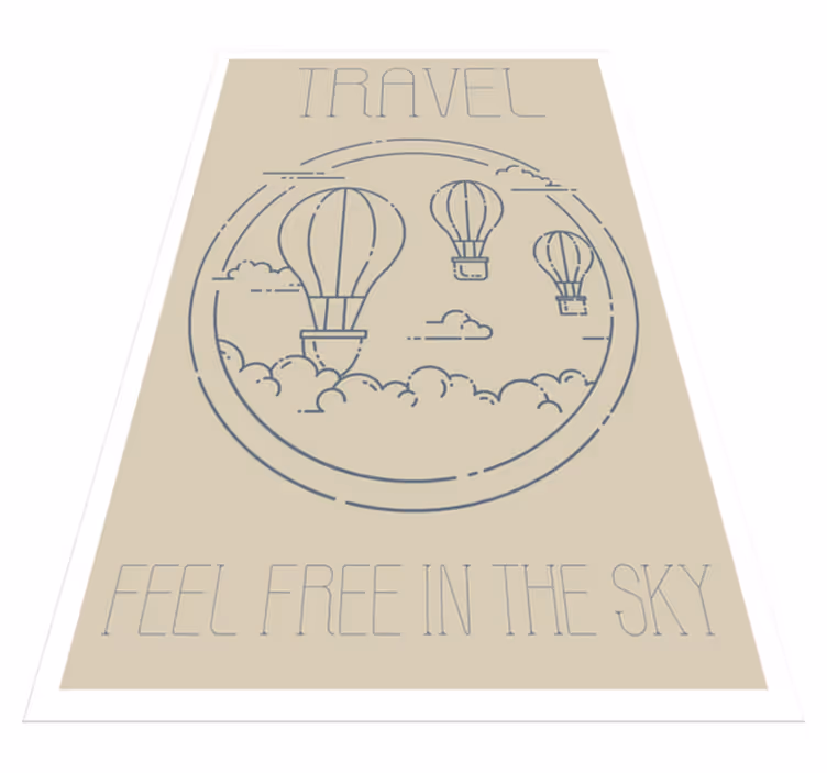 Alfombra vinílica con frase globo aerostático minimalista - TenVinilo