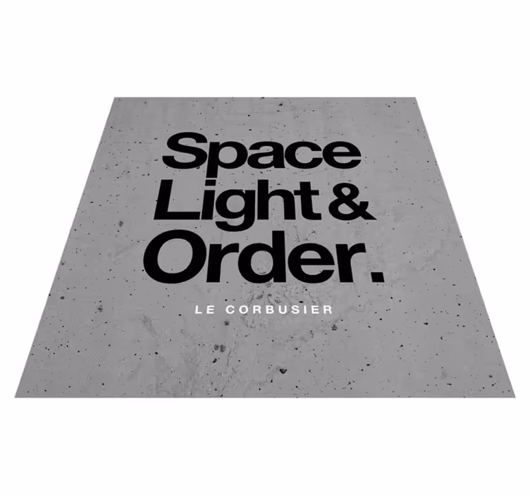 Alfombra vinílica con frase necesidades de le corbusier - TenVinilo