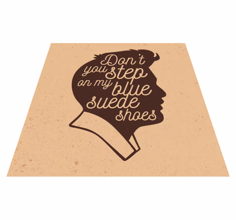 Alfombra vinílica con frase zapatos de ante azul - TenVinilo