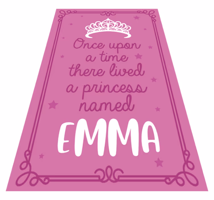Alfombra vinílica con frase princesa personalizada - TenVinilo