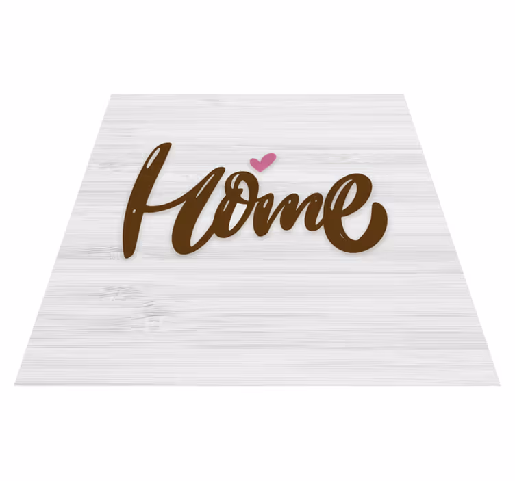 Alfombra vinílica con frase hogar blanco vintage madera - TenVinilo