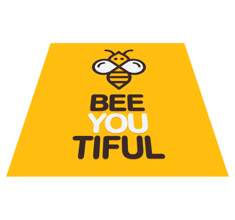 Alfombra vinílica con frase eres tan hermosa como una abeja - TenVinilo