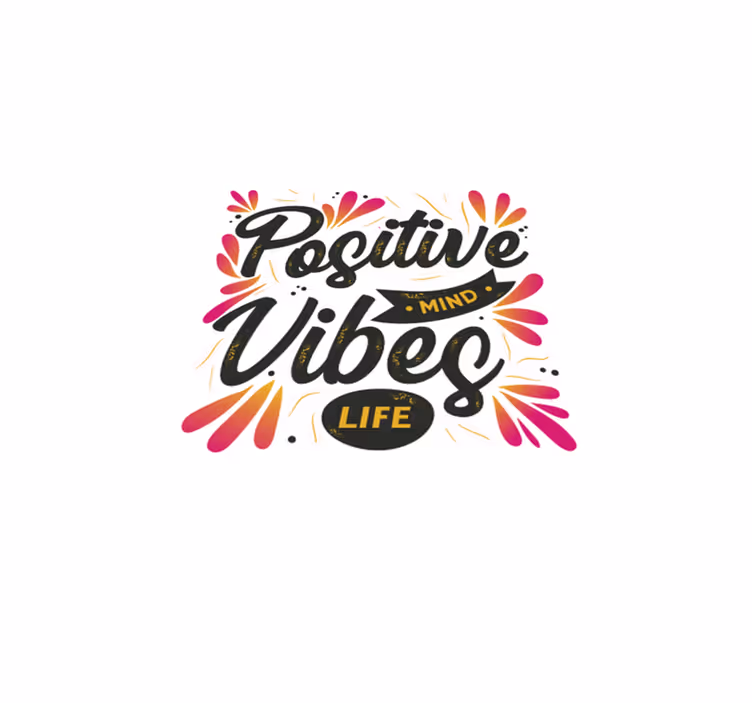 Alfombra vinílica con frase mente positiva, vibras positivas - TenVinilo