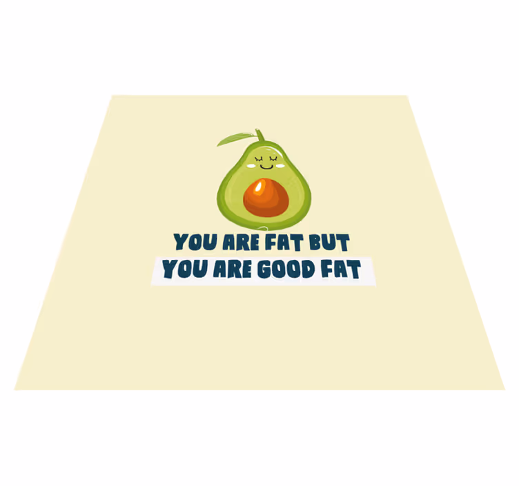 Alfombra vinílica con frase aguacate divertido - TenVinilo