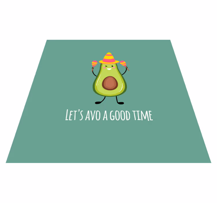 Alfombra vinílica con frase aguacates graciosos - TenVinilo