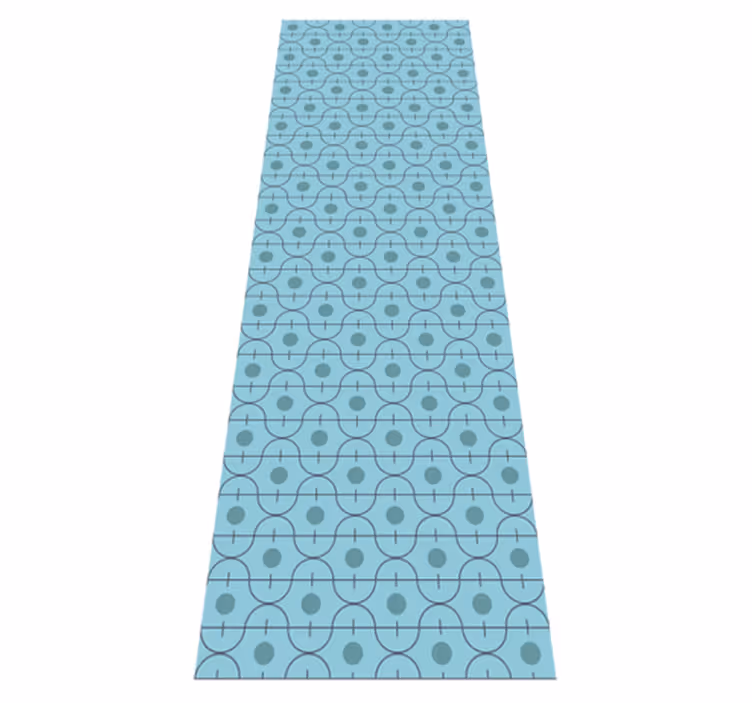 Alfombra vinílica imitación patrón geométrico azul - TenVinilo