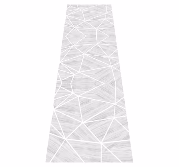 Alfombra vinílica imitación patrón geométrico plata - TenVinilo