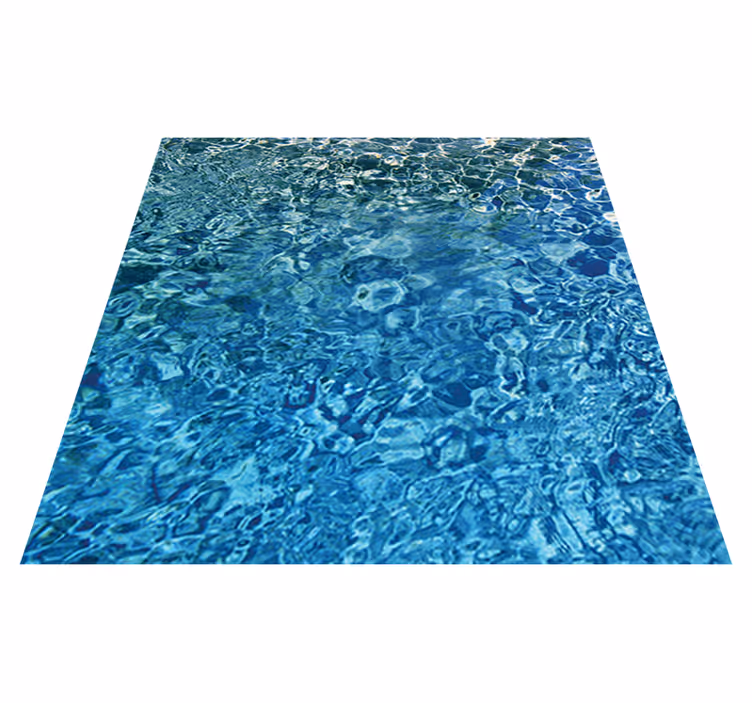 Alfombra vinílica imitación agua azul realista - TenVinilo