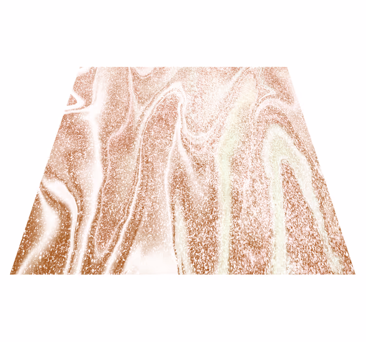 Alfombra vinílica imitación efecto mármol rosa y dorado - TenVinilo