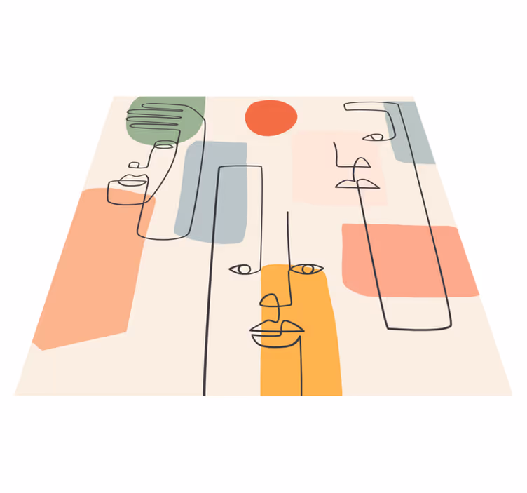Alfombra vinílica geométrica arte mural minimalista - TenVinilo