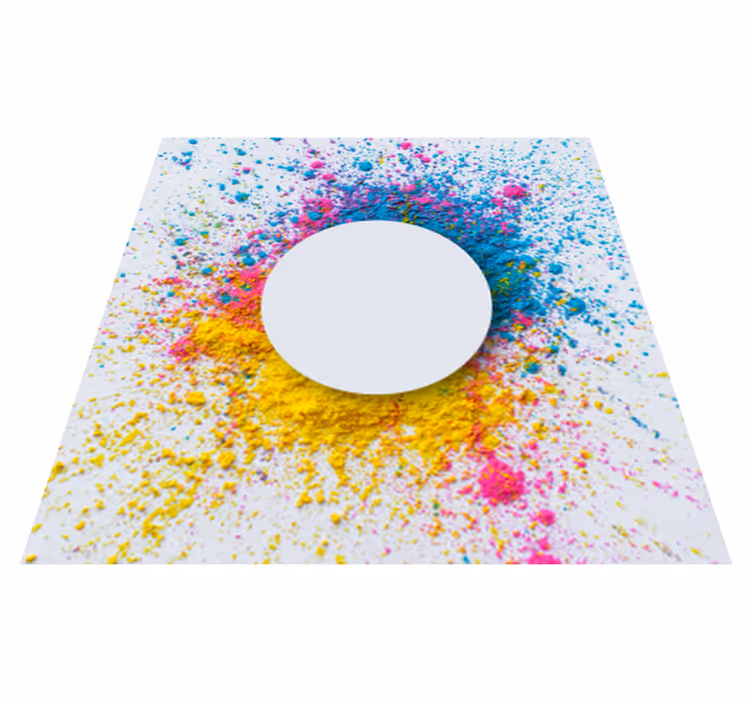 Alfombra vinílica geométrica salpicadura circular - TenVinilo