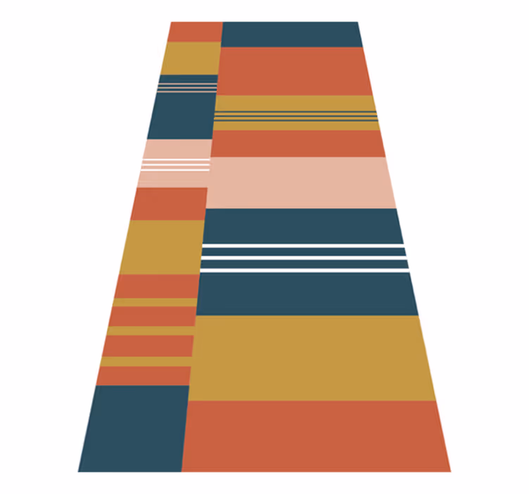 Alfombra vinílica geométrica líneas abstractas en bloques - TenVinilo