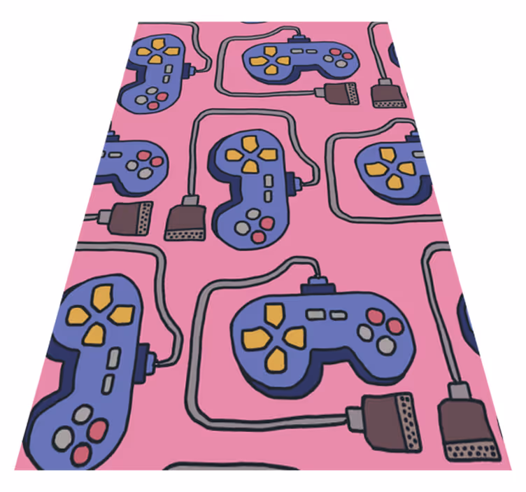 Alfombra vinílica juegos con diseño de mandos retro - TenVinilo