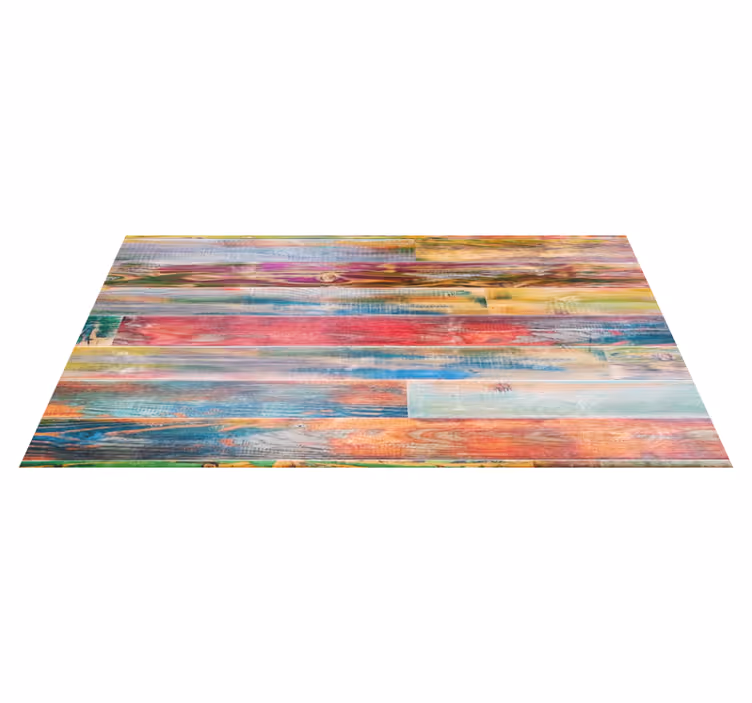 Alfombra vinílica recibidor tablones de madera colores - TenVinilo