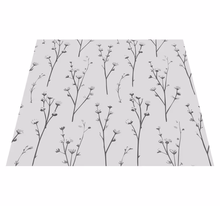 Alfombra vinílica gris diseño de árbol de algodón - TenVinilo