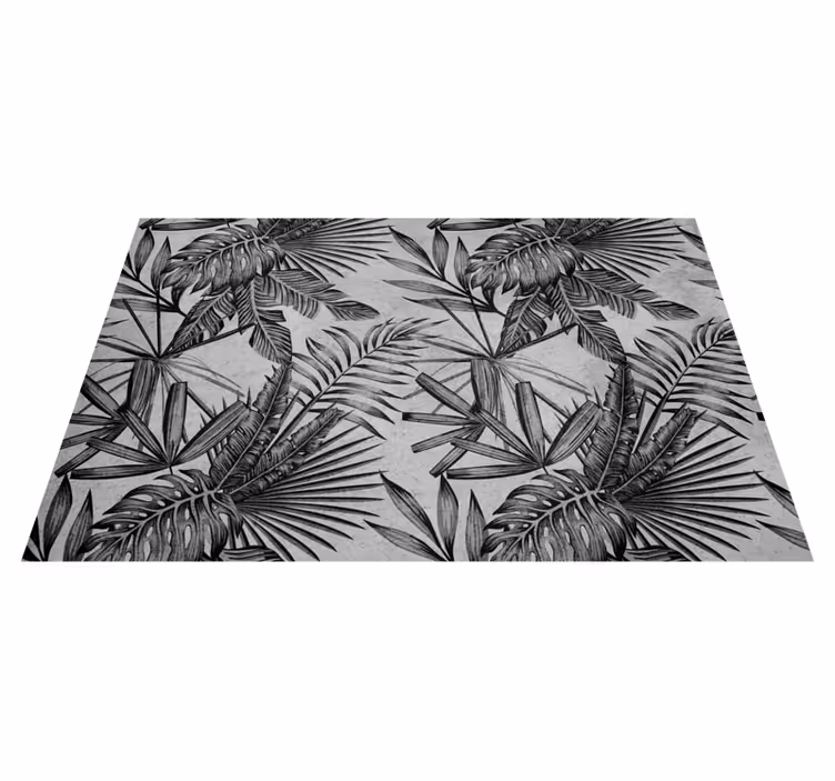 Alfombra vinílica gris plantas de hormigón - TenVinilo