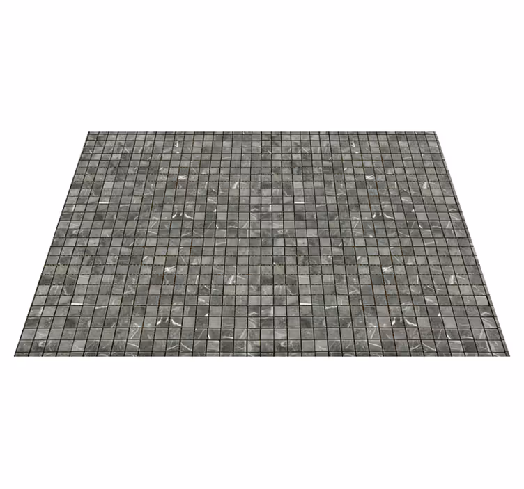 Alfombra vinílica gris baldosas negras - TenVinilo