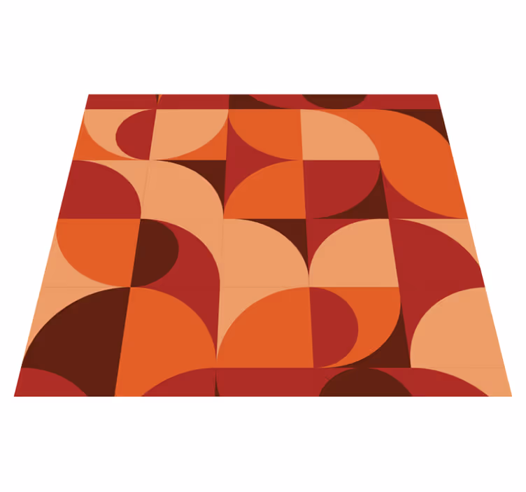 Alfombra vinílica pasillo estampado retro rojo - TenVinilo