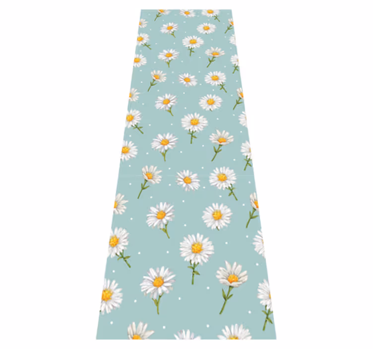 Alfombra vinílica pasillo estampado flores margarita - TenVinilo