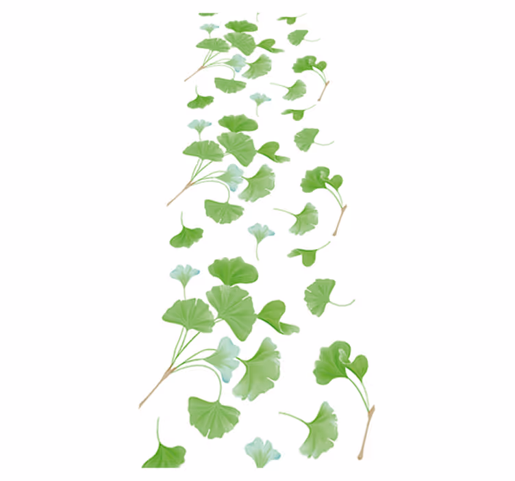 Alfombra vinílica pasillo hojas de ginkgo pintadas - TenVinilo